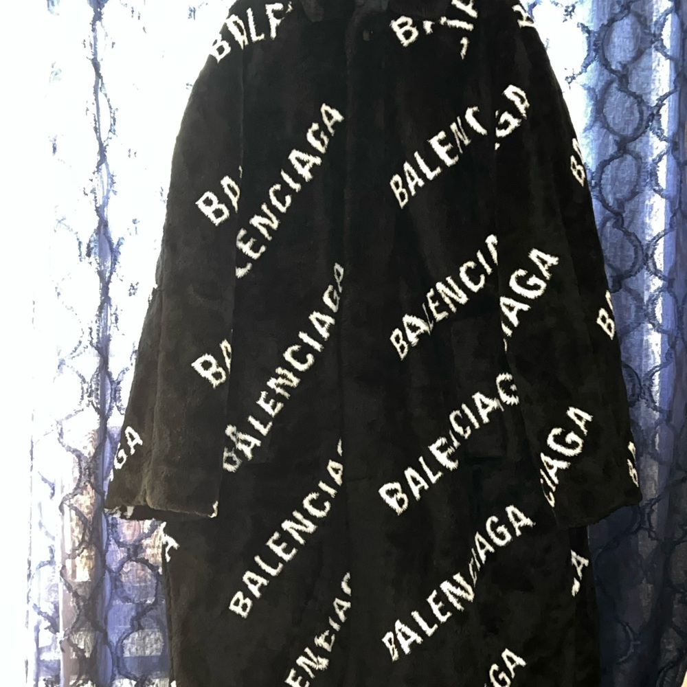 Balenciaga Monogram Black and White Coat